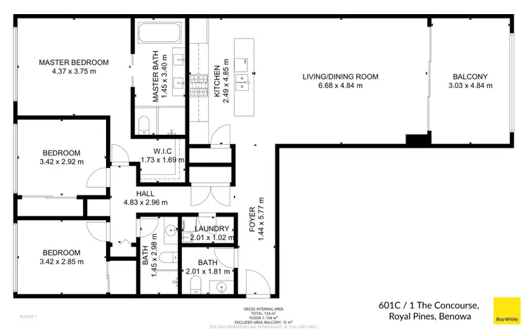 Floorplan of Homely apartment listing, 601C/1 The Concourse, Benowa QLD 4217