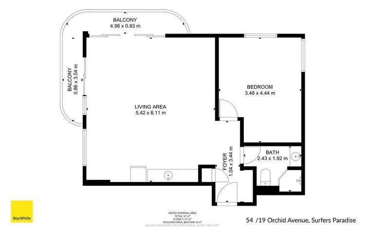 Floorplan of Homely unit listing, 54/19 Orchid Avenue, Surfers Paradise QLD 4217