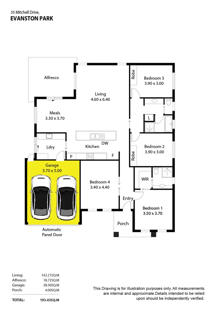 Floorplan of Homely house listing, 35 Mitchell Drive, Evanston Park SA 5116