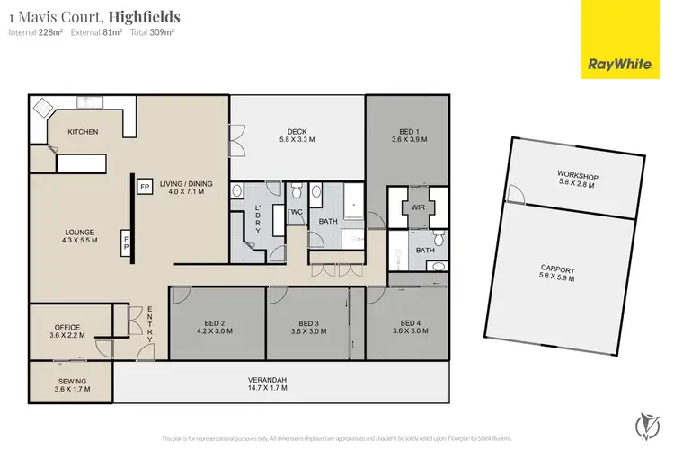 Floorplan of Homely house listing, 1 Mavis Court, Highfields QLD 4352