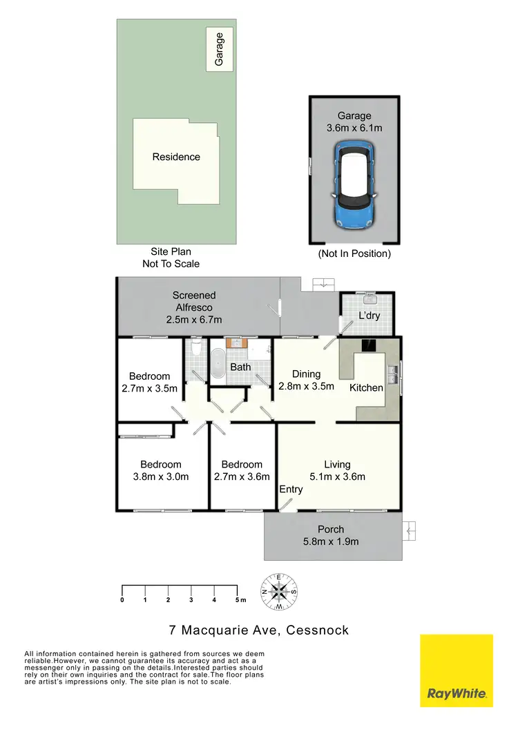 Floorplan of Homely house listing, 7 Macquarie Avenue, Cessnock NSW 2325