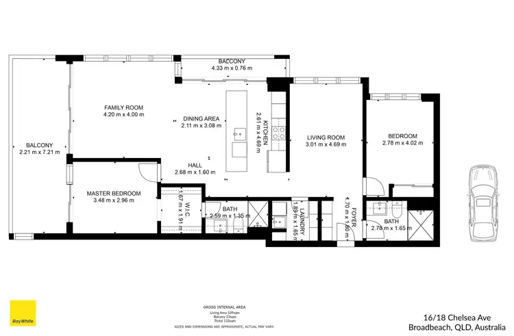 Floorplan of Homely apartment listing, 16/18 Chelsea Avenue, Broadbeach QLD 4218