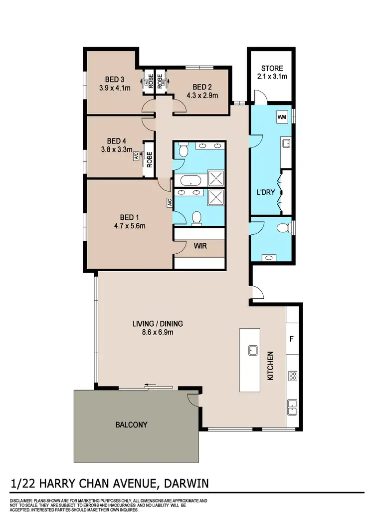 Floorplan of Homely apartment listing, 1/22 Harry Chan Avenue, Darwin City NT 800