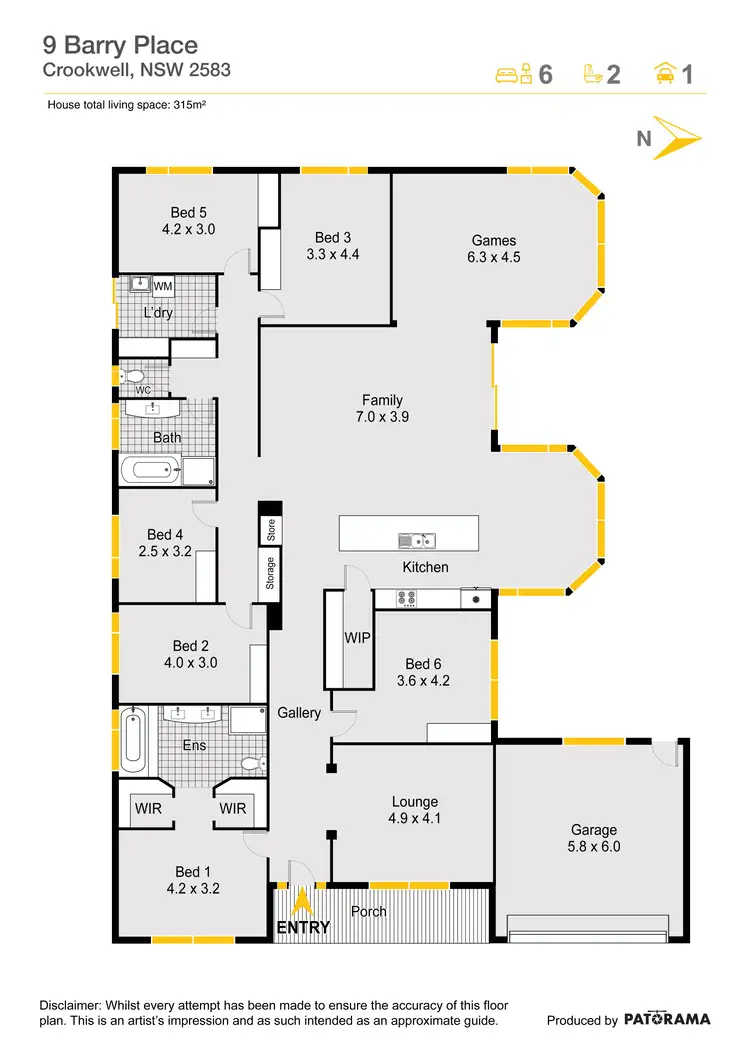 Floorplan of Homely house listing, 9 Barry Place, Crookwell NSW 2583
