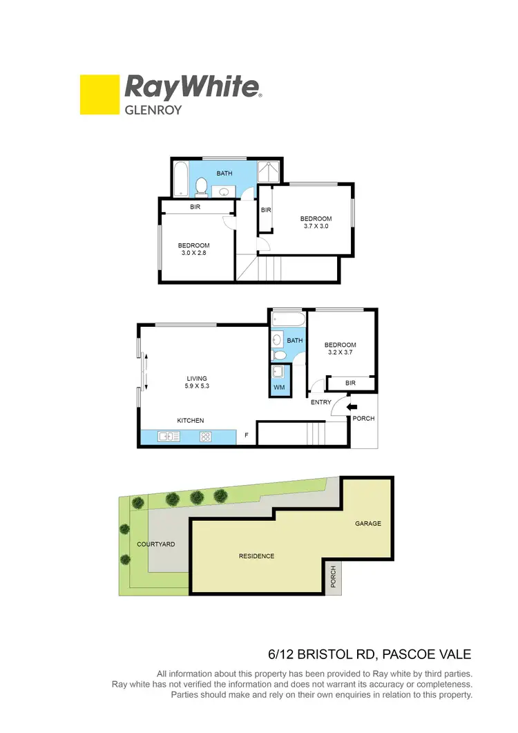 Floorplan of Homely townhouse listing, 6/12 Bristol Road, Pascoe Vale VIC 3044