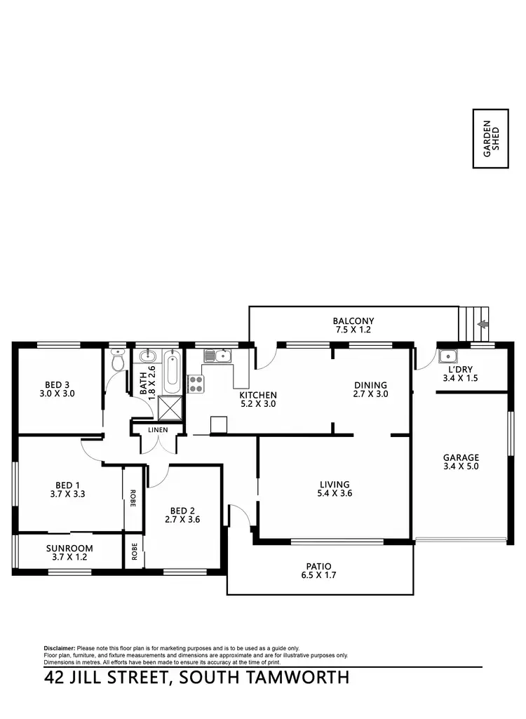 Floorplan of Homely house listing, 42 Jill Street, Tamworth NSW 2340