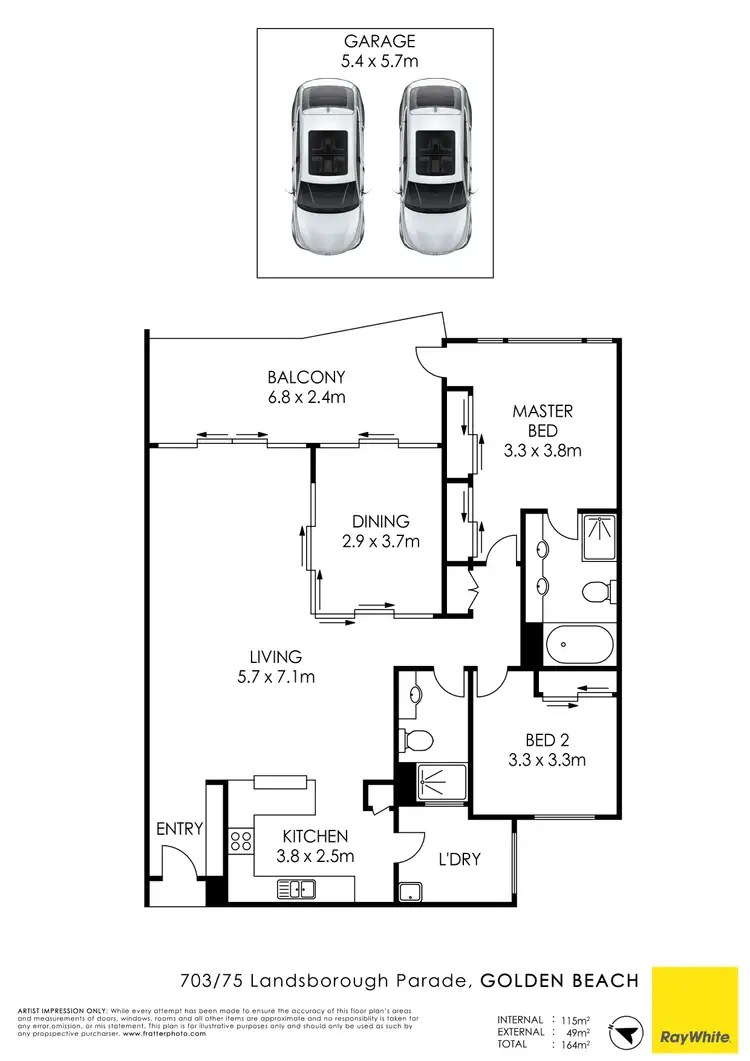 Floorplan of Homely unit listing, Unit 703/75 Landsborough Parade, Golden Beach QLD 4551