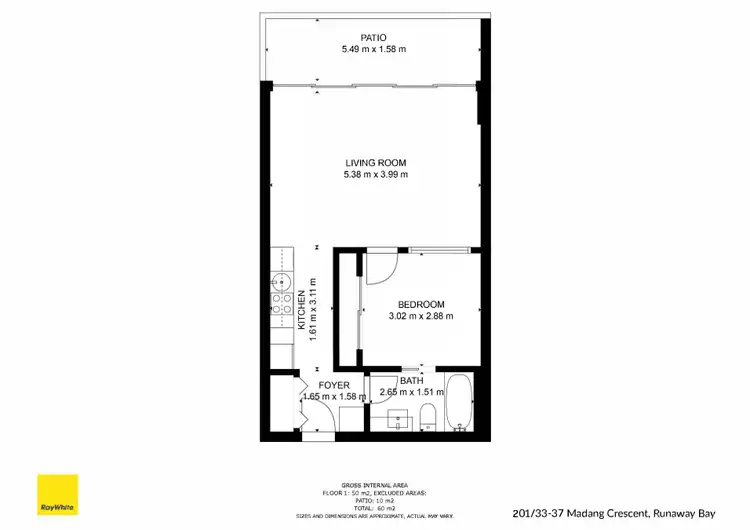 Floorplan of Homely apartment listing, 201/33-37 Madang Crescent, Runaway Bay QLD 4216