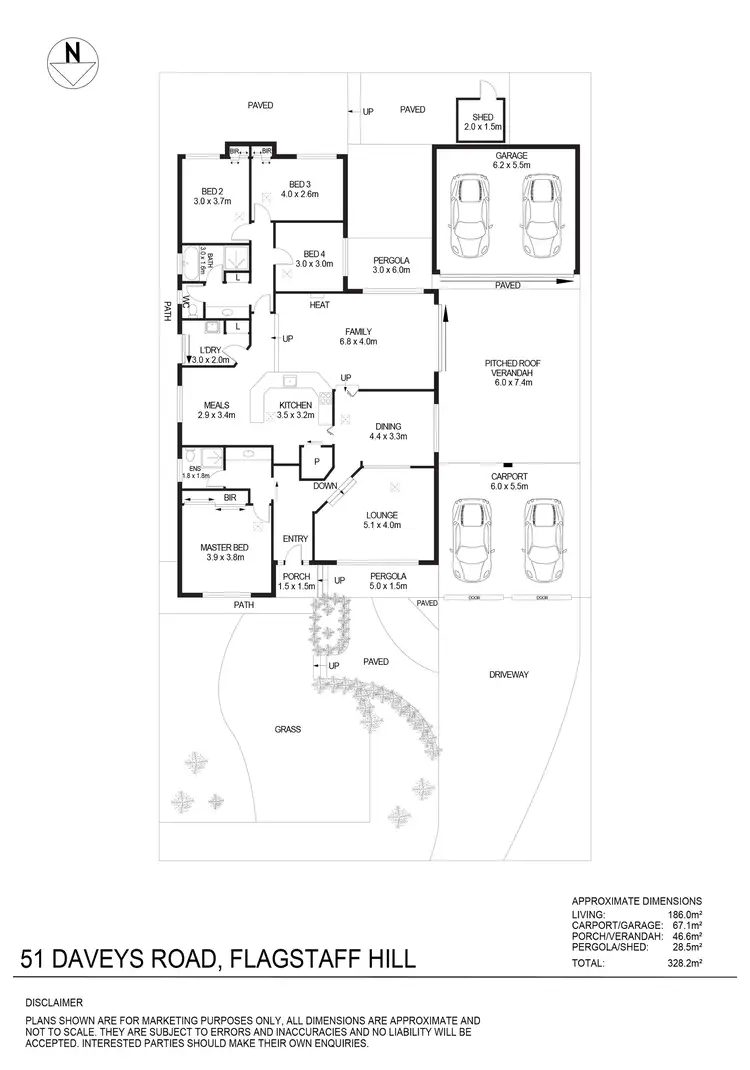 Floorplan of Homely house listing, 51 Daveys Road, Flagstaff Hill SA 5159