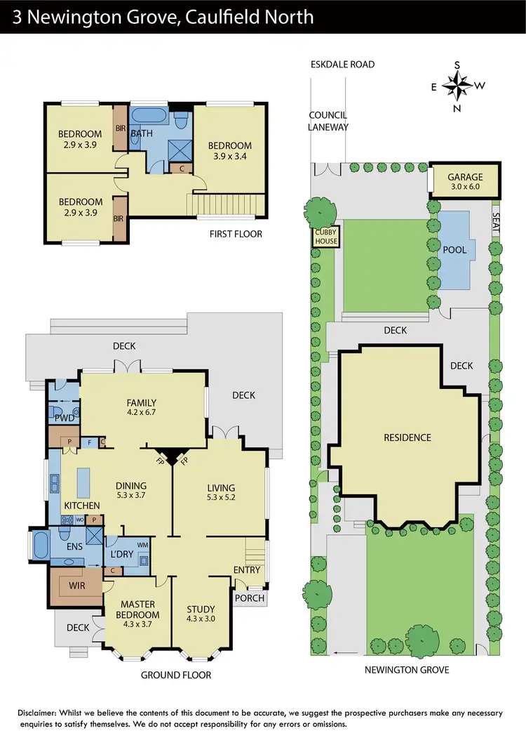 Floorplan of Homely house listing, 3 Newington Grove, Caulfield North VIC 3161