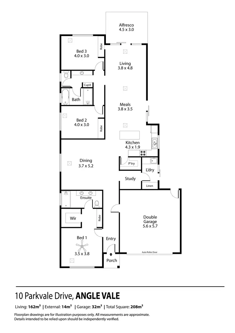 Floorplan of Homely house listing, 10 Parkvale Drive, Angle Vale SA 5117