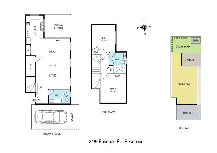 Floorplan of Homely townhouse listing, 3/39 Purinuan Road, Reservoir VIC 3073