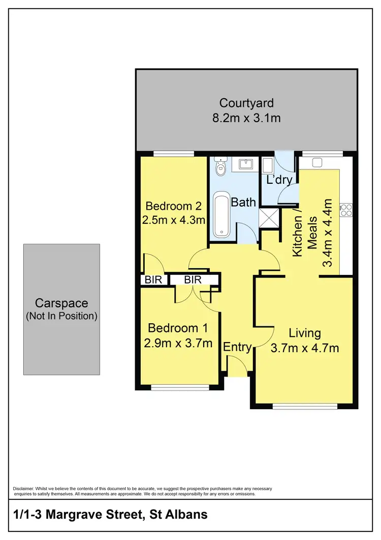 Floorplan of Homely unit listing, 1/1-3 Margrave Street, St Albans VIC 3021