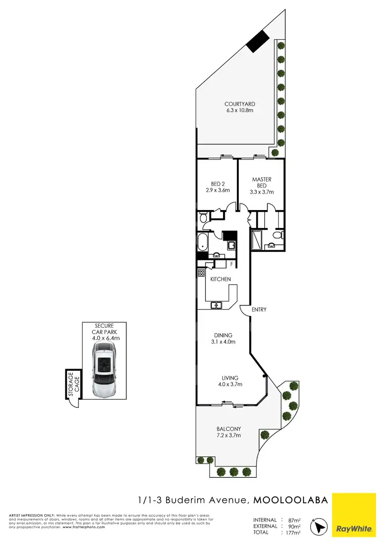 Floorplan of Homely unit listing, 1/1-3 Buderim Avenue, Mooloolaba QLD 4557