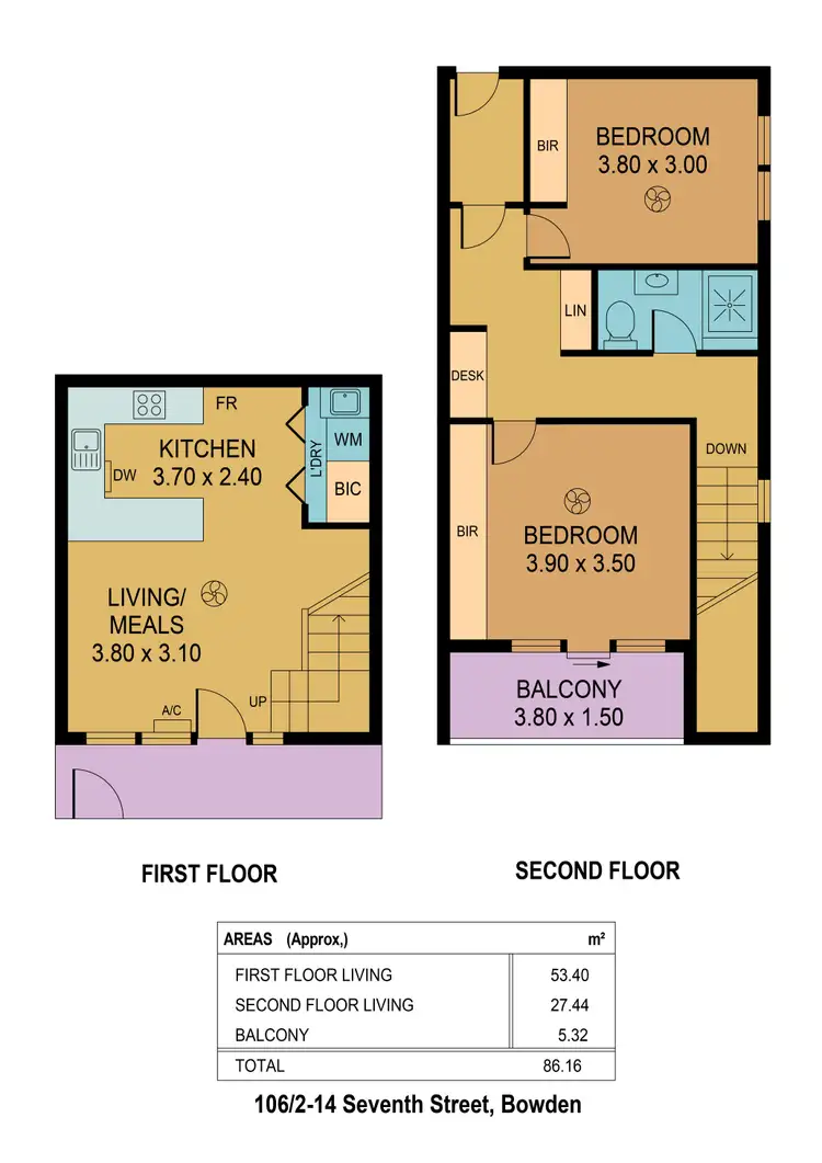 Floorplan of Homely unit listing, 106/2-14 Seventh Street, Bowden SA 5007