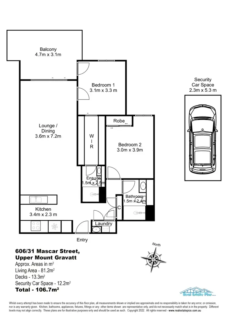 Floorplan of Homely apartment listing, 606/31 Mascar Street, Upper Mount Gravatt QLD 4122