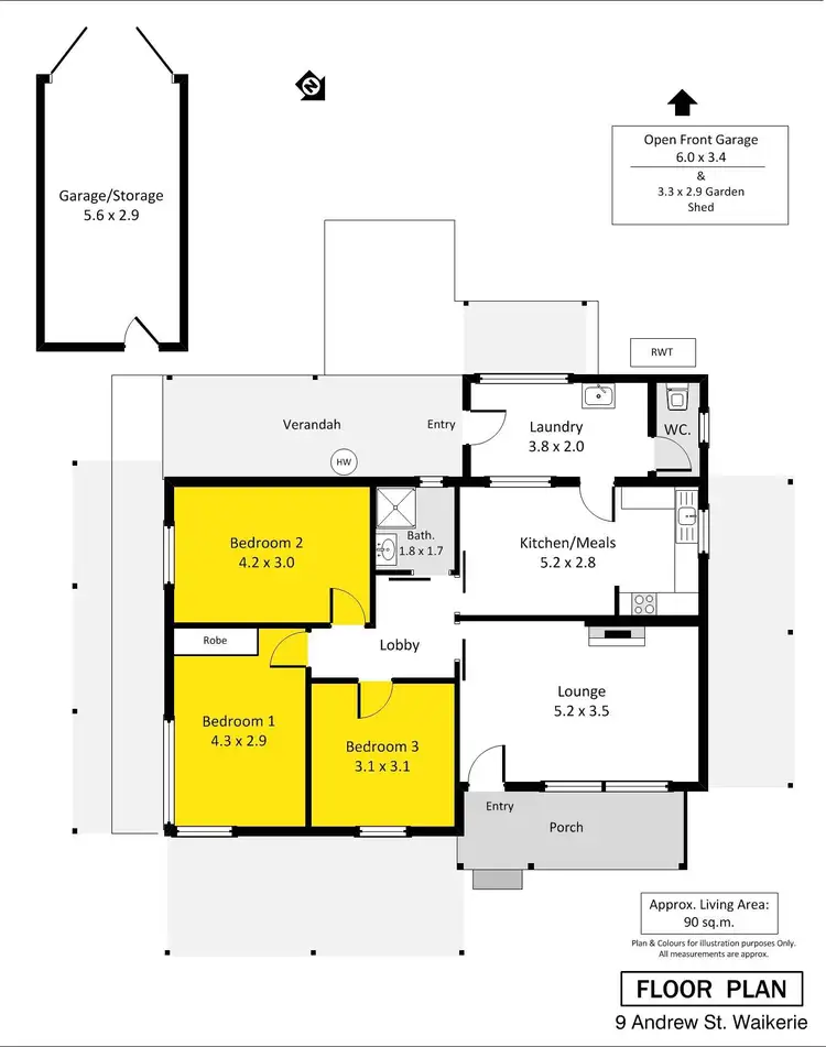 Floorplan of Homely house listing, 9 Andrew Street, Waikerie SA 5330