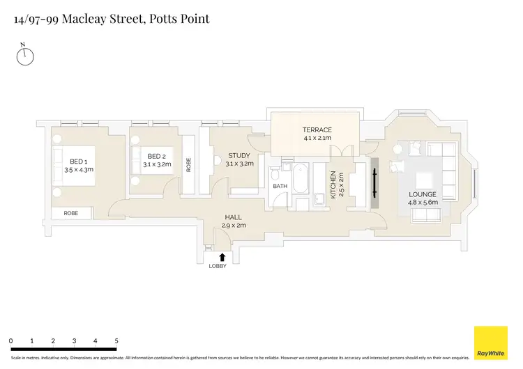 Floorplan of Homely apartment listing, 14/97-99 Macleay Street, Potts Point NSW 2011