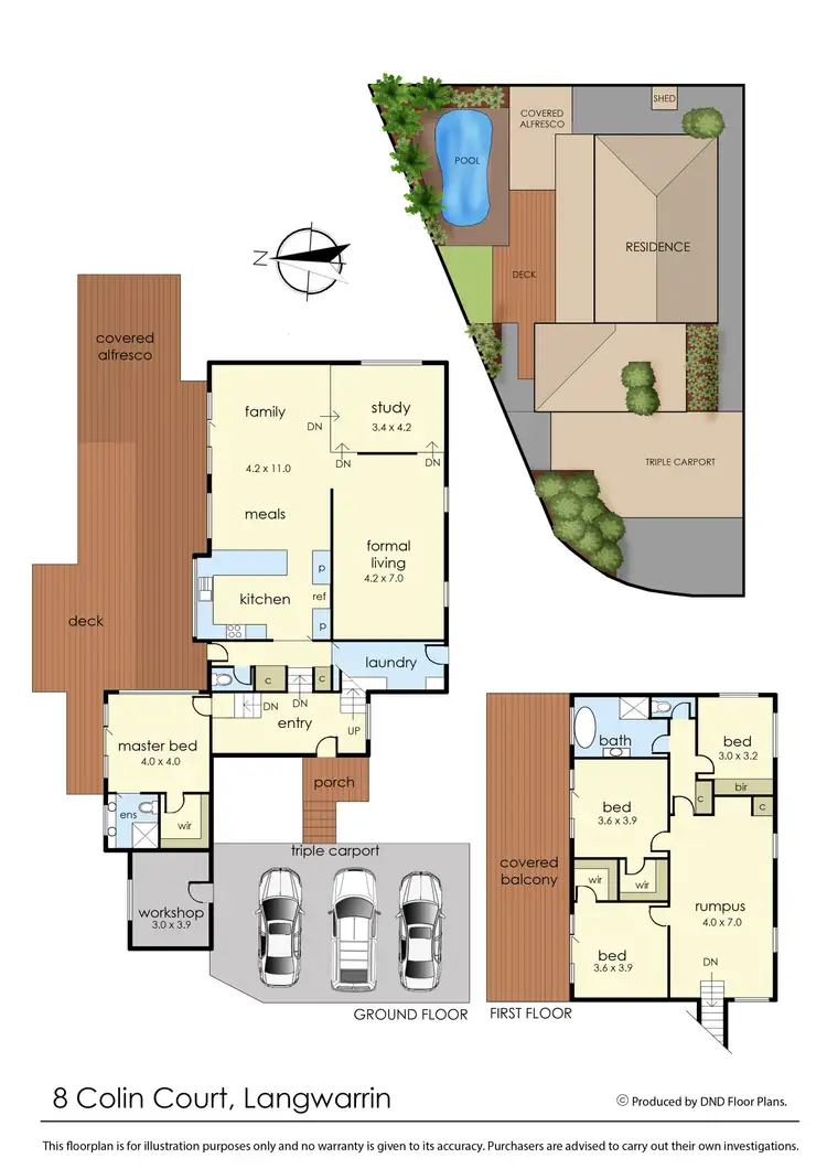 Floorplan of Homely house listing, 8 Colin Court, Langwarrin VIC 3910