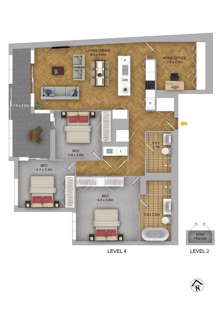 Floorplan of Homely apartment listing, 405/160 King Street, Sydney NSW 2000