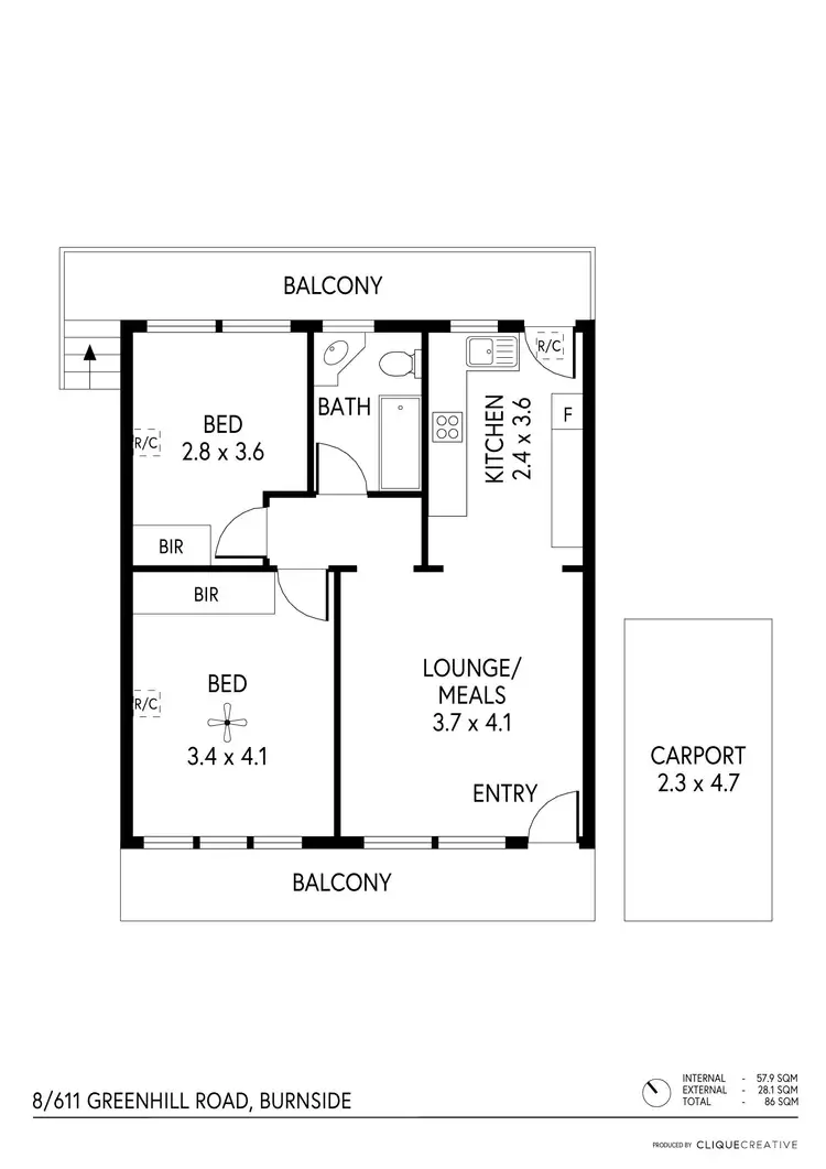 Floorplan of Homely house listing, 8/611 Greenhill Road, Burnside SA 5066