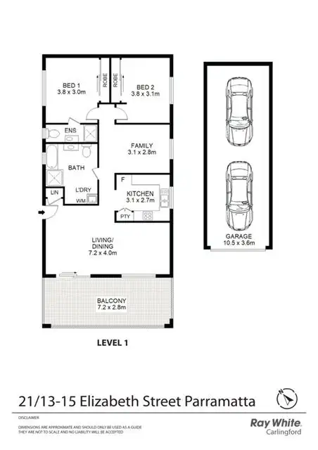 Floorplan of Homely apartment listing, 21/13-15 Elizabeth Street, Parramatta NSW 2150