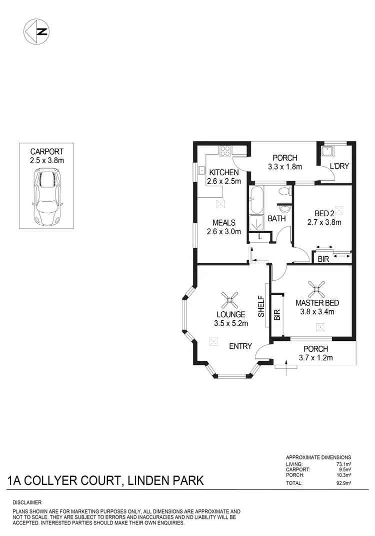 Floorplan of Homely unit listing, 1A Collyer Court, Linden Park SA 5065