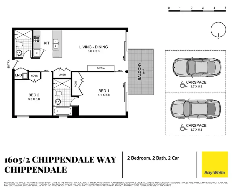 Floorplan of Homely apartment listing, W1605/2 Chippendale Way, Chippendale NSW 2008