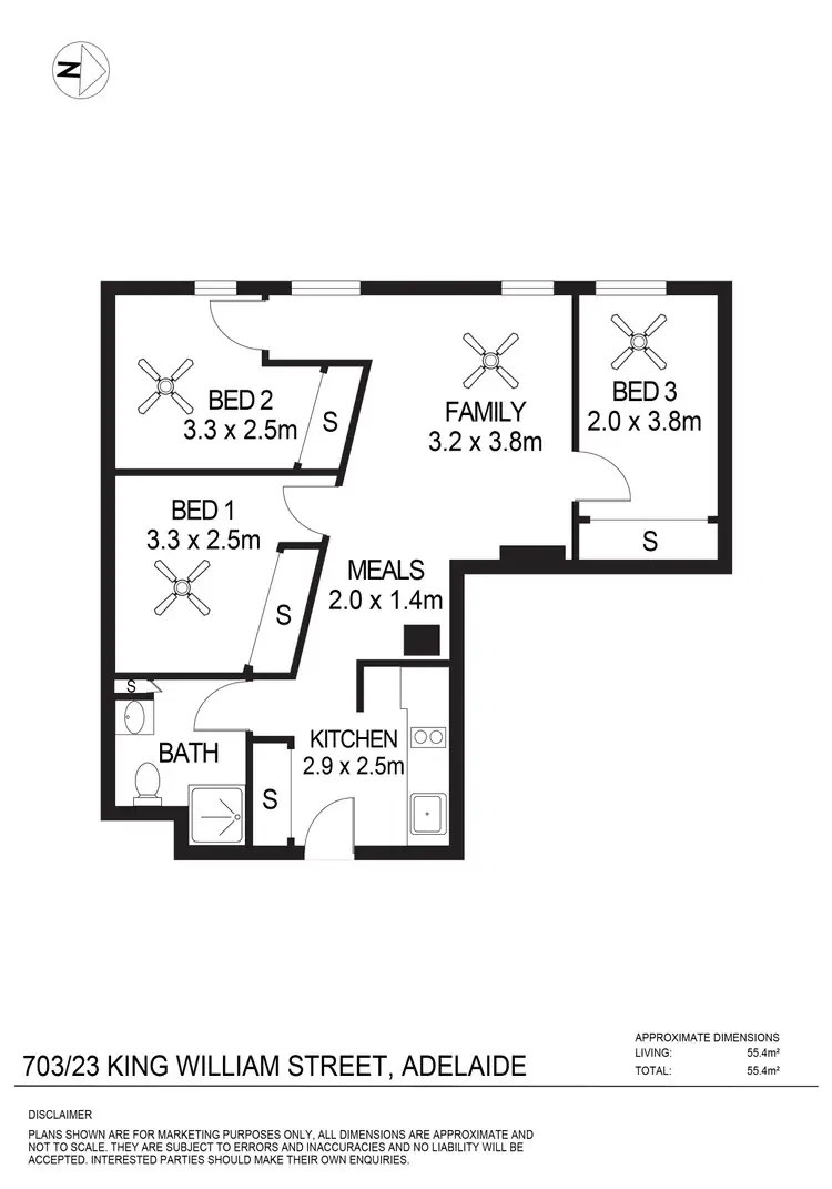 Floorplan of Homely apartment listing, 703/23 King William Street, Adelaide SA 5000