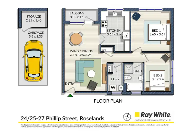 Floorplan of Homely unit listing, 24/25-27 Phillip Street, Roselands NSW 2196
