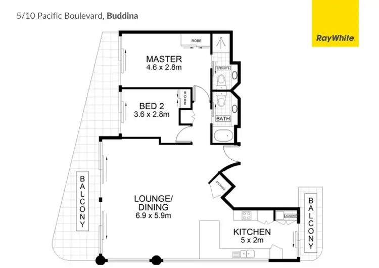 Floorplan of Homely unit listing, 5/10 Pacific Boulevard, Buddina QLD 4575
