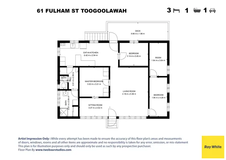 Floorplan of Homely house listing, 61 Fulham Street, Toogoolawah QLD 4313