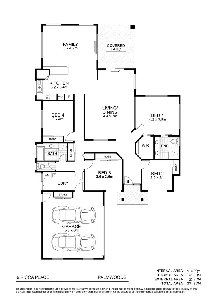 Floorplan of Homely house listing, 9 Picca Place, Palmwoods QLD 4555