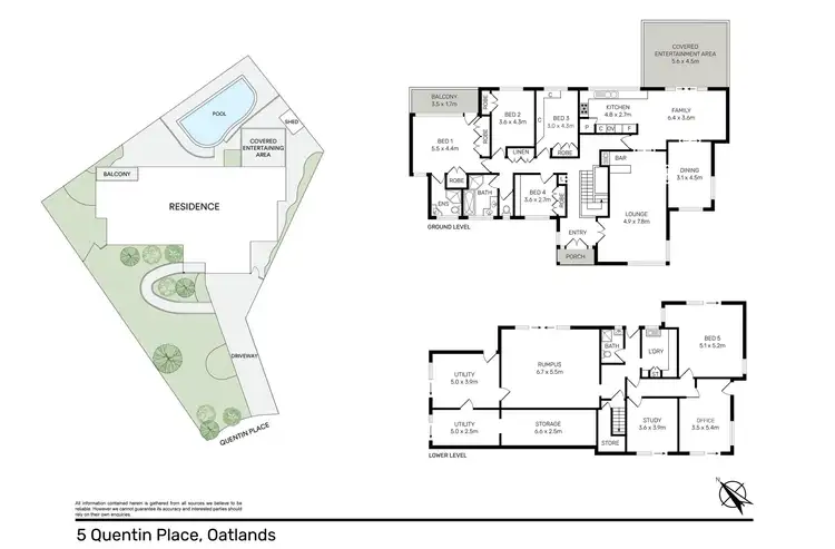 Floorplan of Homely house listing, 5 Quentin Place, Oatlands NSW 2117