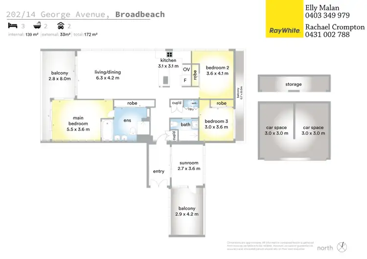 Floorplan of Homely unit listing, 202/14 George Avenue, Broadbeach QLD 4218