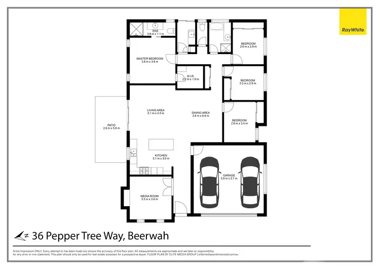 Floorplan of Homely house listing, 36 Pepper Tree Way, Beerwah QLD 4519