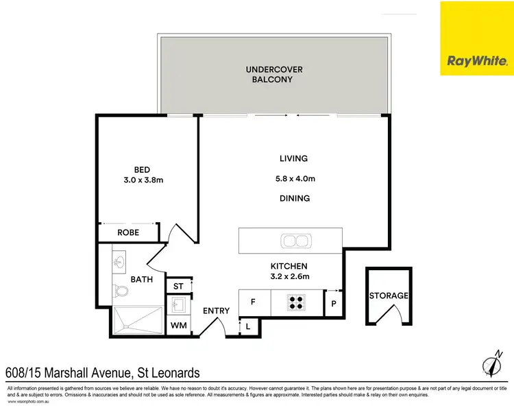 Floorplan of Homely unit listing, 608/15 Marshall Avenue, St Leonards NSW 2065