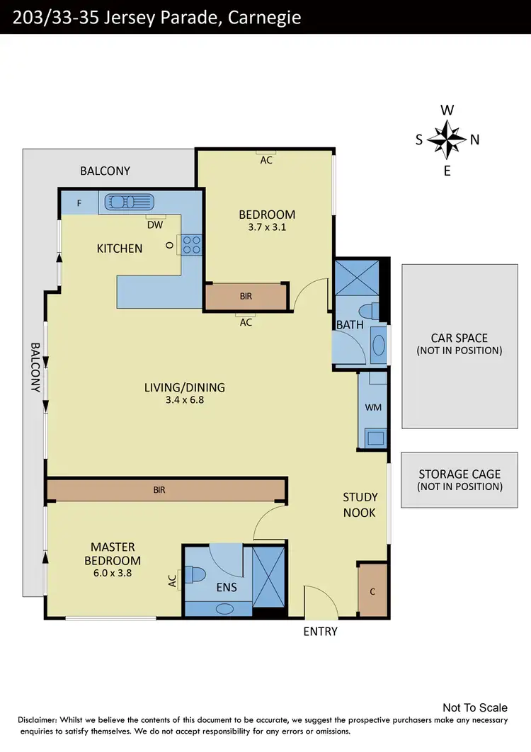 Floorplan of Homely apartment listing, 203/33 Jersey Parade, Carnegie VIC 3163