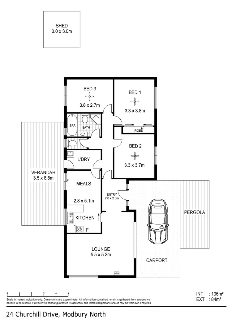 Floorplan of Homely house listing, 24 Churchill Drive, Modbury North SA 5092