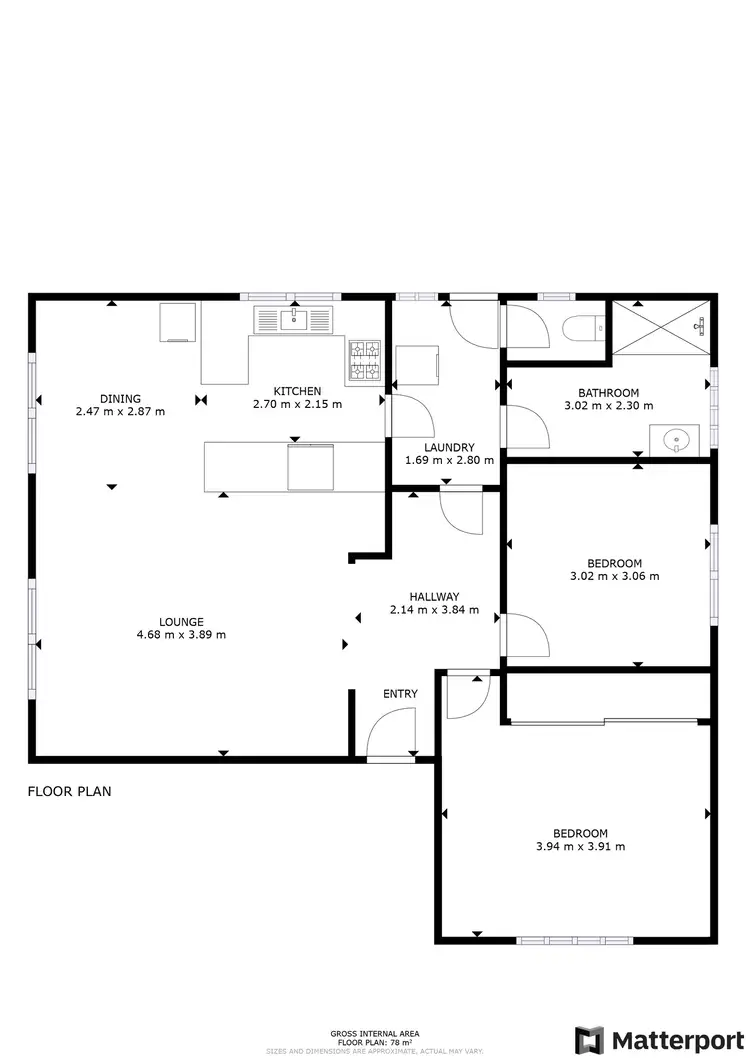 Floorplan of Homely unit listing, 1/492 Campbell Street, Swan Hill VIC 3585