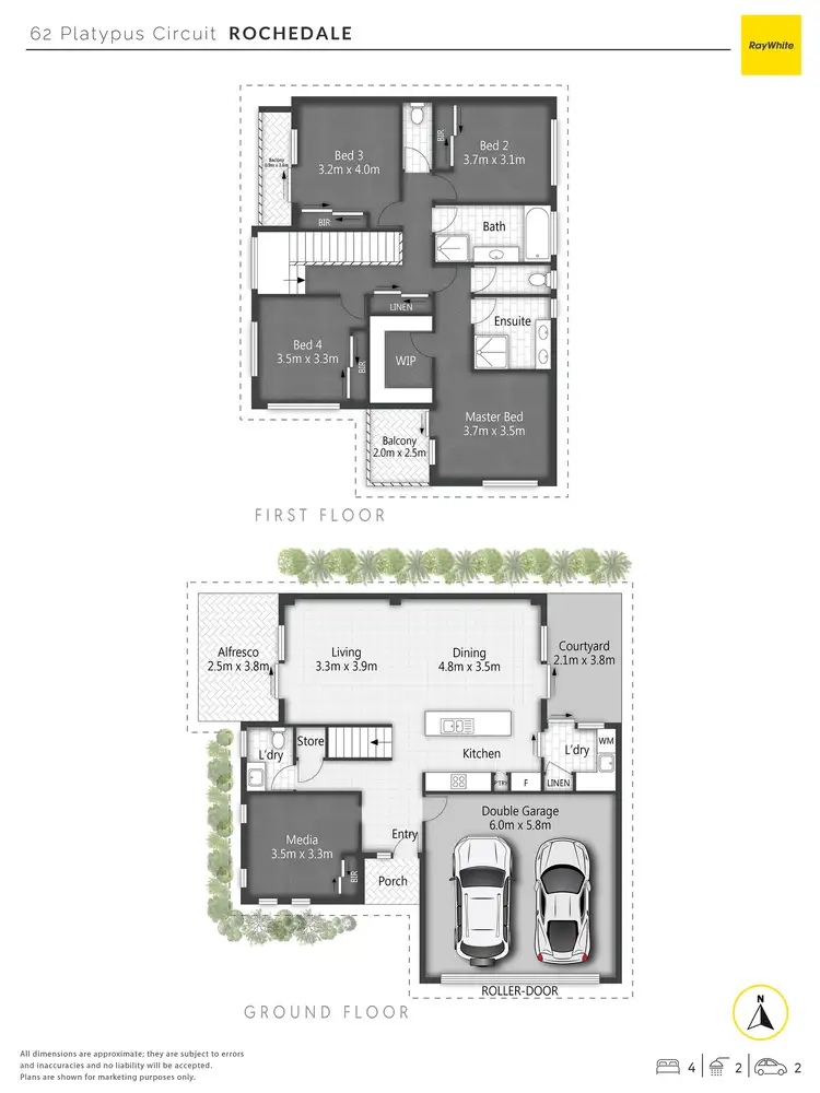 Floorplan of Homely townhouse listing, 62 Platypus Circuit, Rochedale QLD 4123