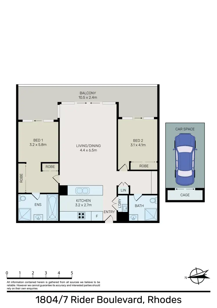 Floorplan of Homely apartment listing, 1804/7 Rider Boulevard, Rhodes NSW 2138