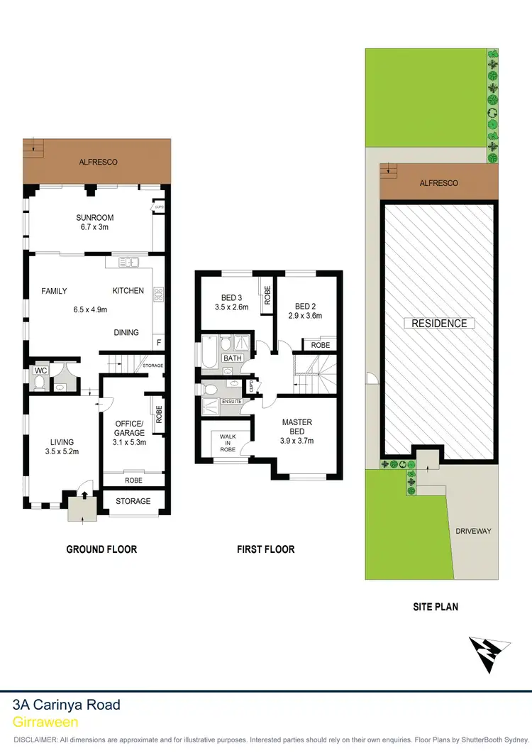 Floorplan of Homely semi-detached listing, 3A Carinya Road, Girraween NSW 2145