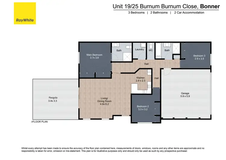 Floorplan of Homely townhouse listing, 19/25 Burnum Burnum Close, Bonner ACT 2914