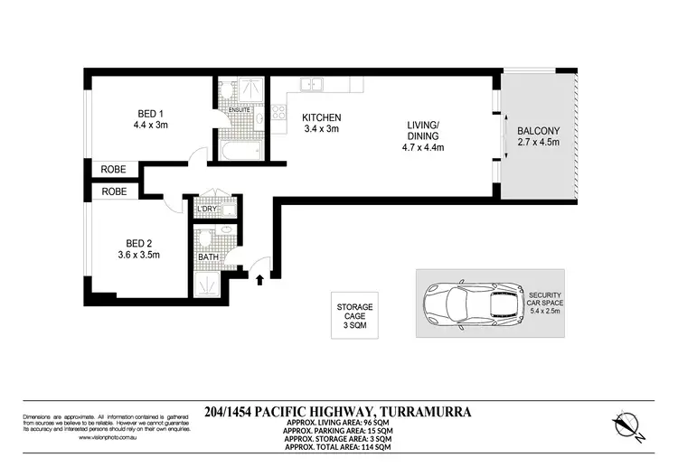 Floorplan of Homely unit listing, 204/1454 Pacific Highway, Turramurra NSW 2074