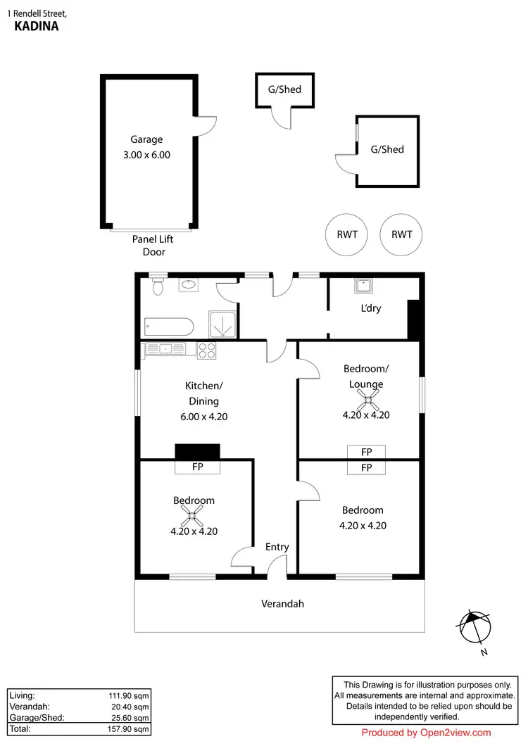Floorplan of Homely house listing, 1 Rendell Street, Kadina SA 5554