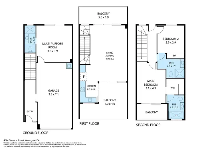 Floorplan of Homely townhouse listing, 4/44 Stevens Street, Yeronga QLD 4104