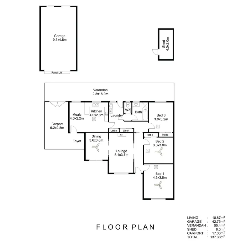 Floorplan of Homely house listing, 46 Greville Avenue, Flinders Park SA 5025