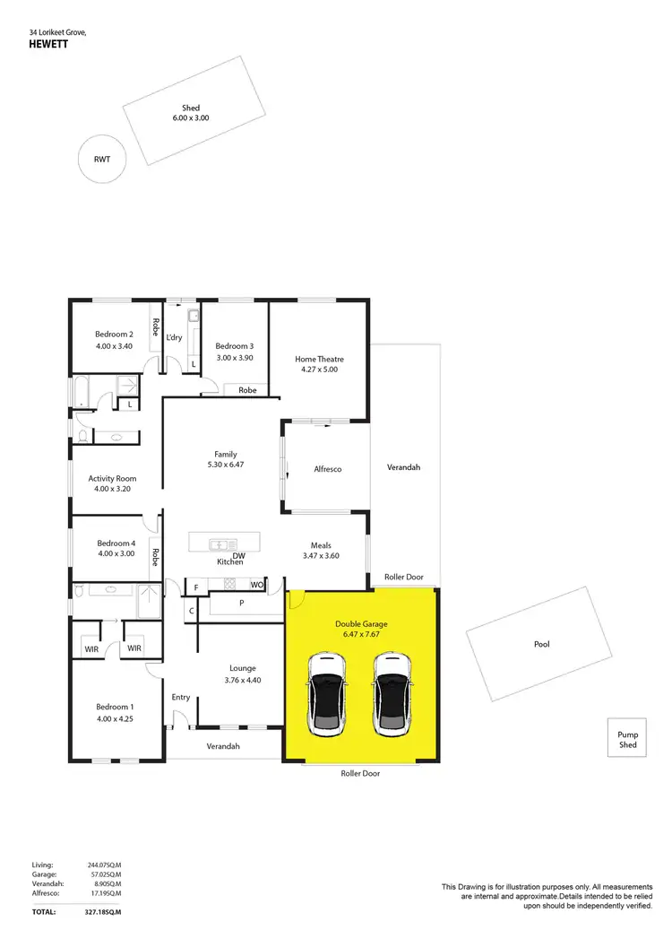 Floorplan of Homely house listing, 34 Lorikeet Grove, Hewett SA 5118