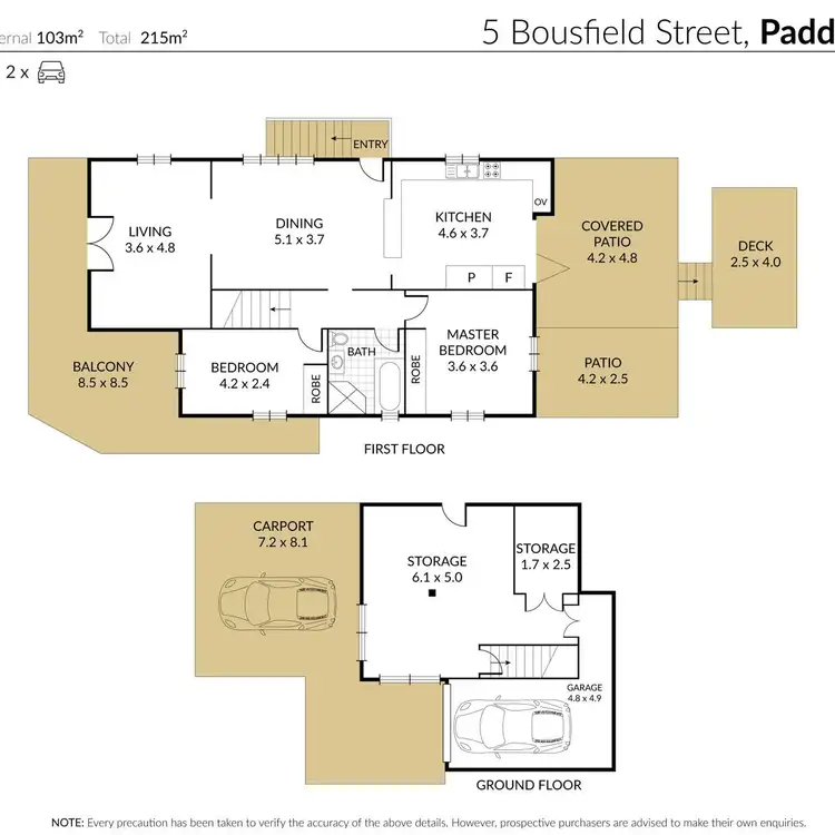 Floorplan of Homely house listing, 5 Bousfield Street, Paddington QLD 4064